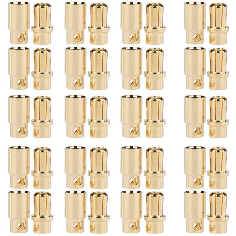 NObranded 20 Pairs 8.0mm Male Female Bullet Connector Plug Heavy Duty for RC Lipo Power Wire Connector - Image 1
